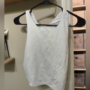 White athletic cropped tank.